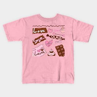 valentine chocolate couple Kids T-Shirt